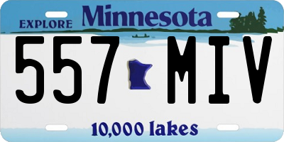 MN license plate 557MIV