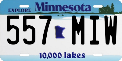MN license plate 557MIW