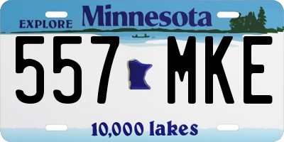 MN license plate 557MKE