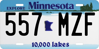 MN license plate 557MZF