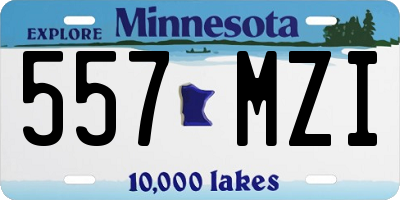 MN license plate 557MZI
