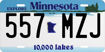 MN license plate 557MZJ