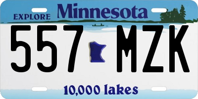 MN license plate 557MZK
