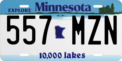 MN license plate 557MZN
