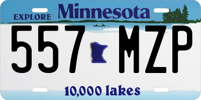 MN license plate 557MZP