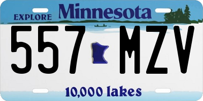 MN license plate 557MZV