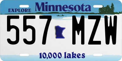 MN license plate 557MZW