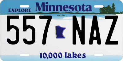 MN license plate 557NAZ