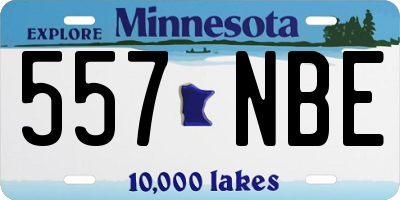 MN license plate 557NBE