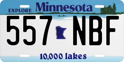 MN license plate 557NBF