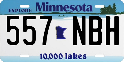 MN license plate 557NBH