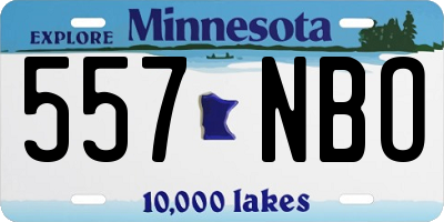 MN license plate 557NBO