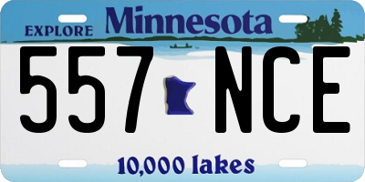 MN license plate 557NCE