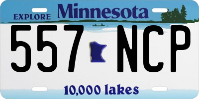 MN license plate 557NCP