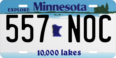MN license plate 557NOC