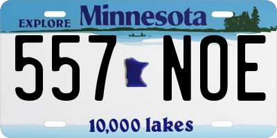 MN license plate 557NOE