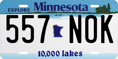 MN license plate 557NOK