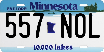MN license plate 557NOL
