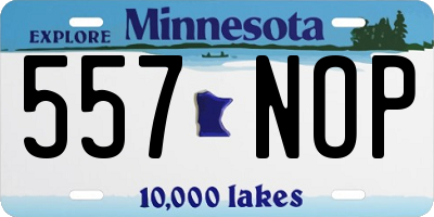 MN license plate 557NOP