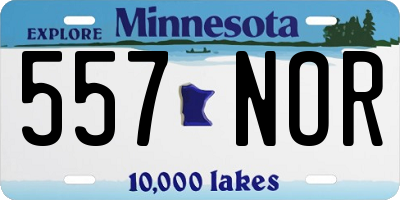 MN license plate 557NOR