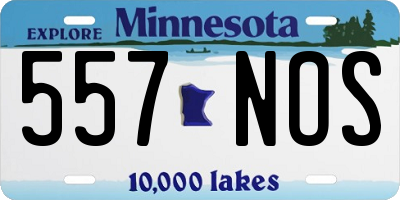 MN license plate 557NOS
