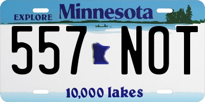 MN license plate 557NOT