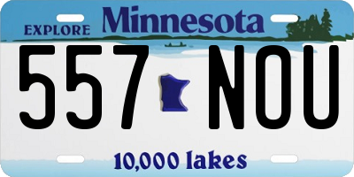 MN license plate 557NOU