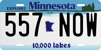 MN license plate 557NOW