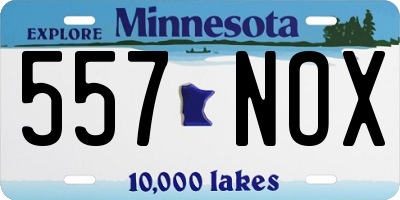 MN license plate 557NOX