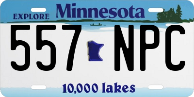 MN license plate 557NPC