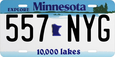 MN license plate 557NYG