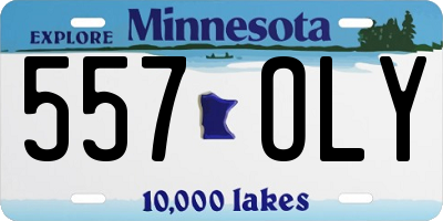 MN license plate 557OLY