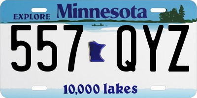 MN license plate 557QYZ