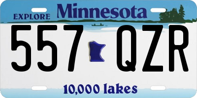MN license plate 557QZR