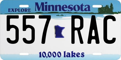MN license plate 557RAC
