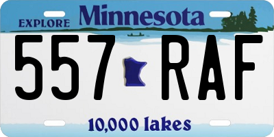MN license plate 557RAF