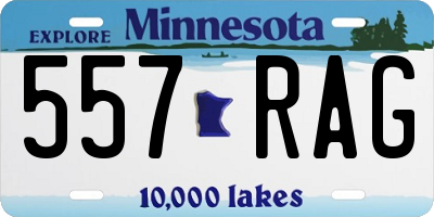 MN license plate 557RAG