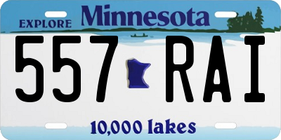MN license plate 557RAI