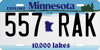 MN license plate 557RAK