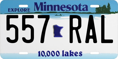 MN license plate 557RAL
