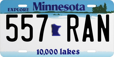 MN license plate 557RAN