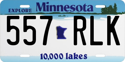MN license plate 557RLK