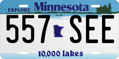 MN license plate 557SEE