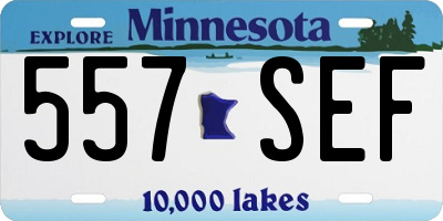 MN license plate 557SEF