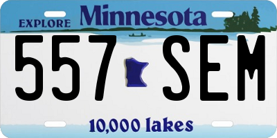 MN license plate 557SEM