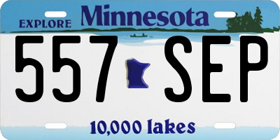 MN license plate 557SEP