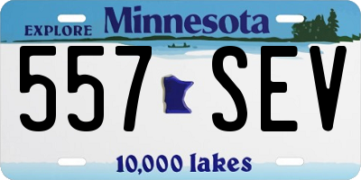 MN license plate 557SEV