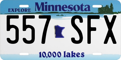 MN license plate 557SFX