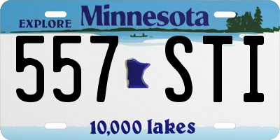 MN license plate 557STI