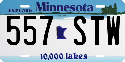 MN license plate 557STW